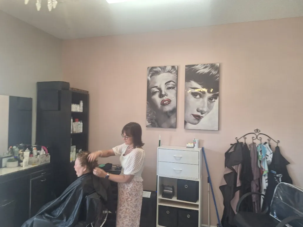 A fresh cut being finished in the chair at Creations Hair Salon in Hixson