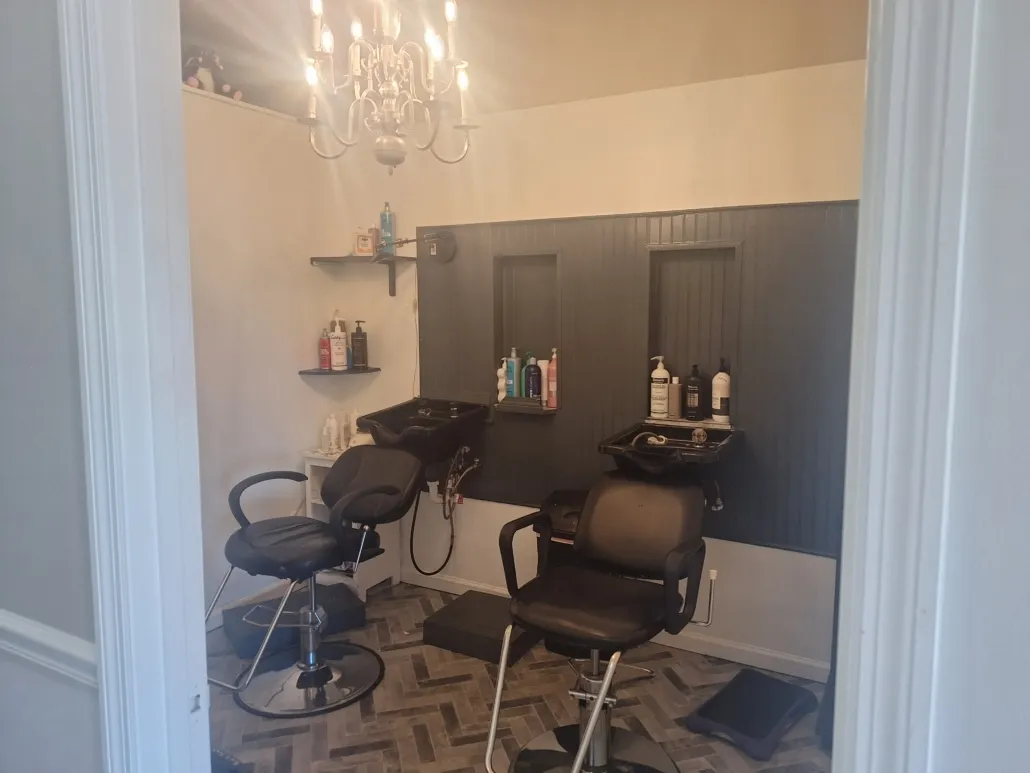 The shampoo and color station at Creations Hair Salon